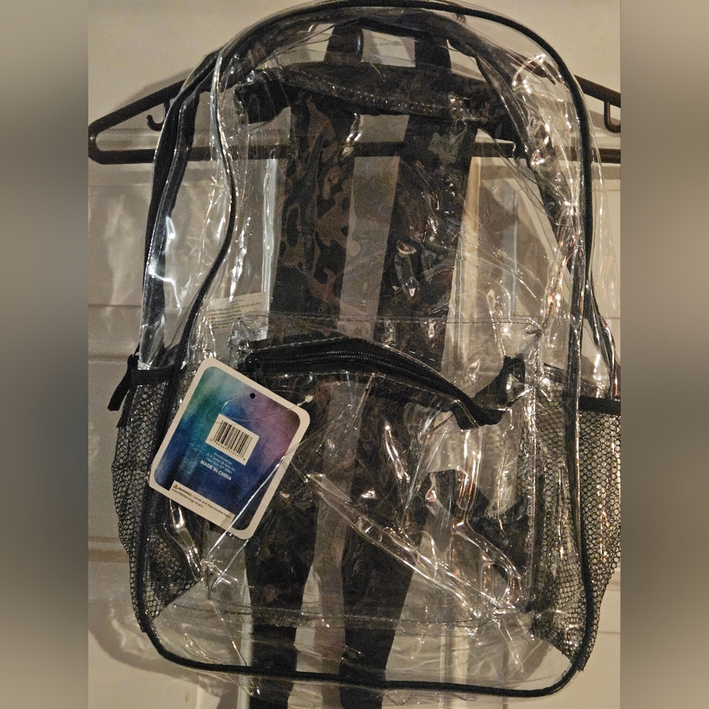 Clear Backpack with Black Trim